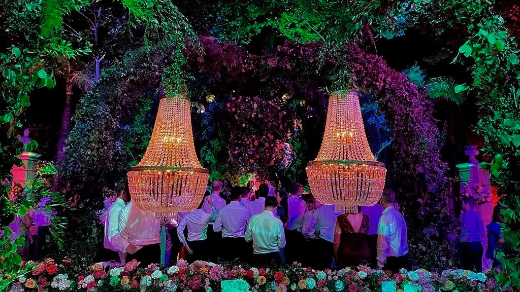 Iluminación eventos lámparas cristal Málaga